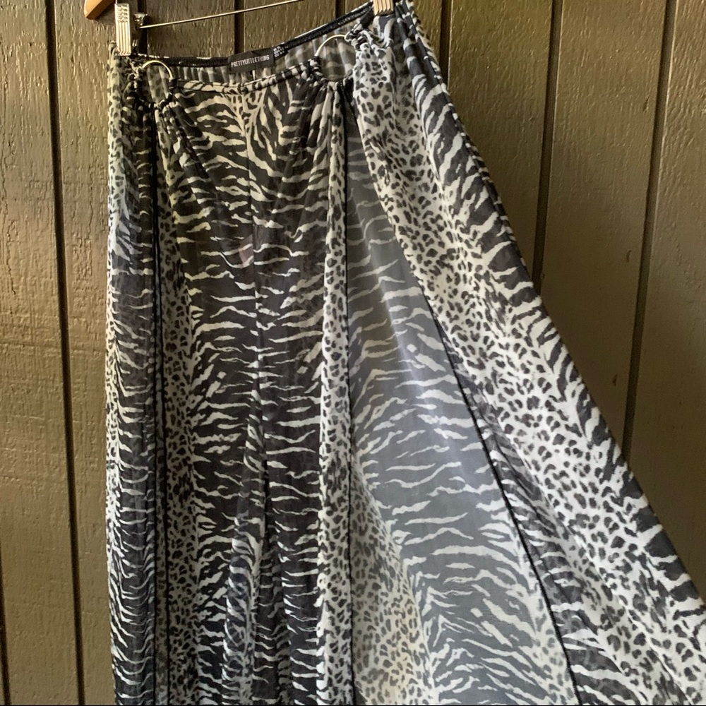 PrettyLittleThing Plus Size Black Animal Print Cover Up Pants